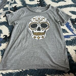 Sugar skull print t-shirt